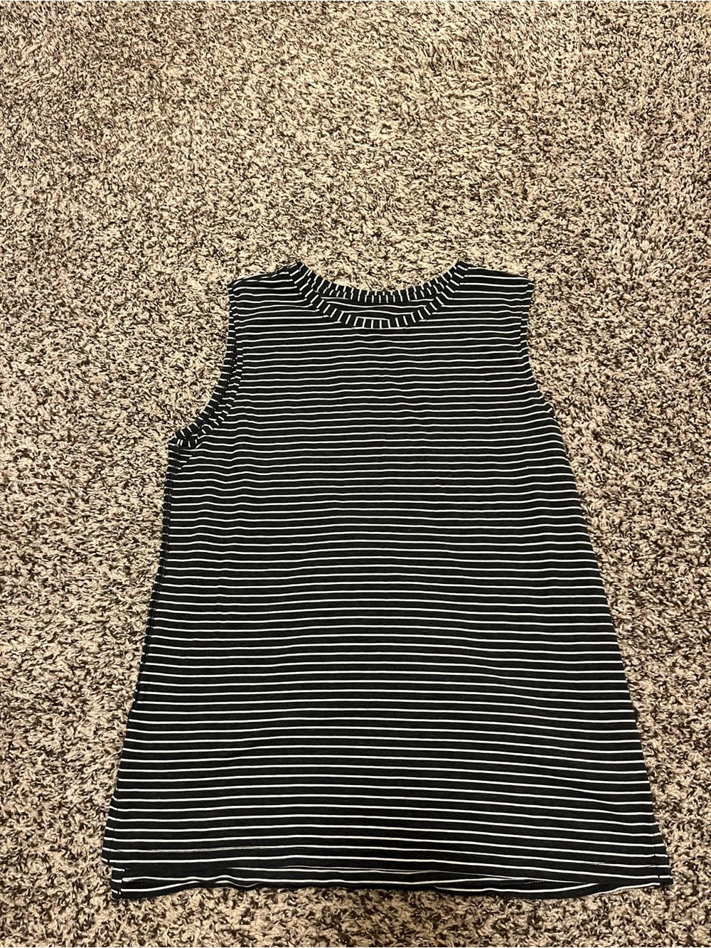 lululemon athletica Pima Cotton Black and White Striped Tank Top